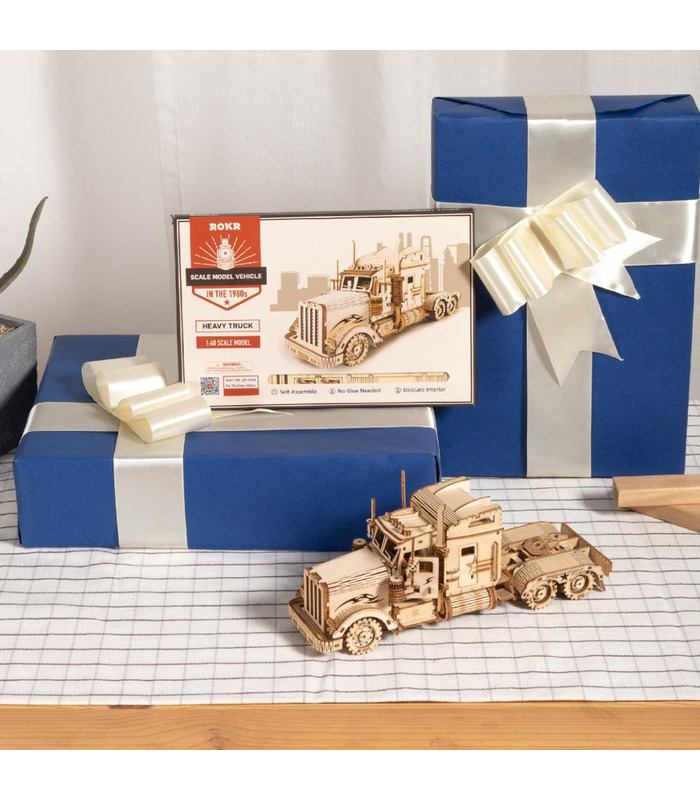 ROKR 3D Puzzle America Heavy Truck Wooden Building Toy Kit