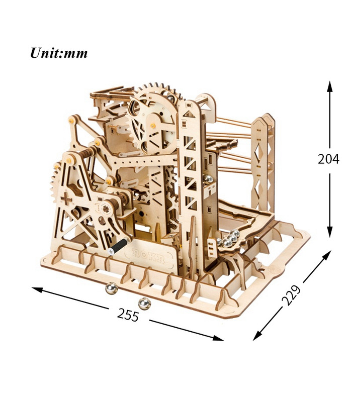 ROKR 3D Puzzle Lift Coaster Magic Creative Marble Run Game Wooden Building Toy Kit