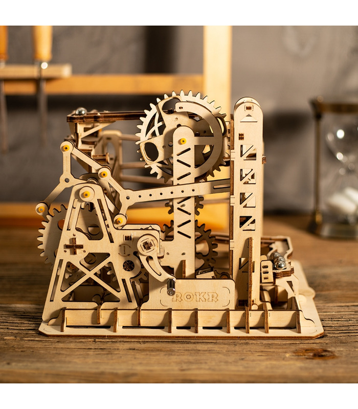 ROKR3Dパズルフコースター魔法の創造大理石で走るゲーム木造建築物の玩具キット
