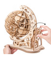ROKR Puzzle 3D Rotatif Globe 3D Découpage Laser Kit de Jouets de Construction en Bois
