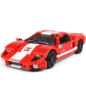 金型王10001赤Phanton Fords GTレーシングカービルブロック玩具セット