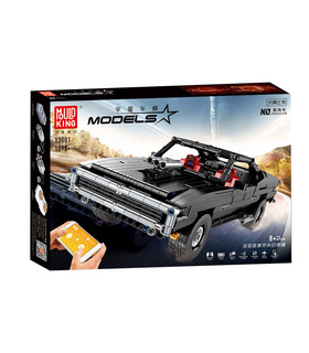 MOULD KING 13081 Ultimate Muscle Car Dodge Charger Remote Control Building Blocks Toy Set
