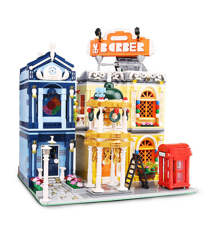 MOULD KING 16031 Barber Shop In Town Novatown Building Blocks Toy Set