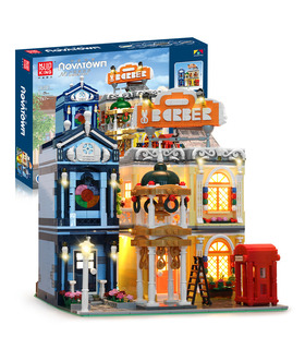 MOULD KING 16031 Barber Shop In Town Novatown Building Blocks Toy Set