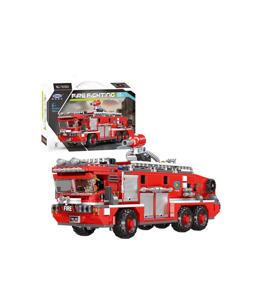 410pcs Water Tank Fire Fighting Truck Building Blocks with Fireman Figures Toys