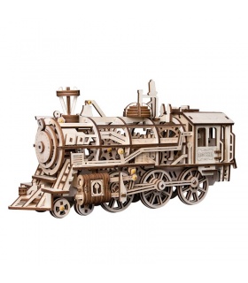 ROKR3Dパズル機関車の機械の歯車の木造建築物の玩具キット
