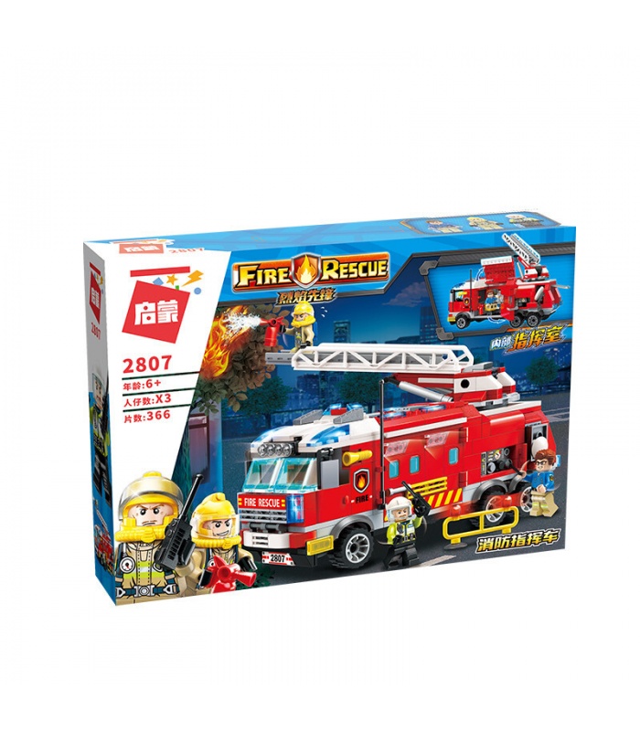 ENLIGHTEN 2807 Fire Command Truck Building Blocks Toy Set