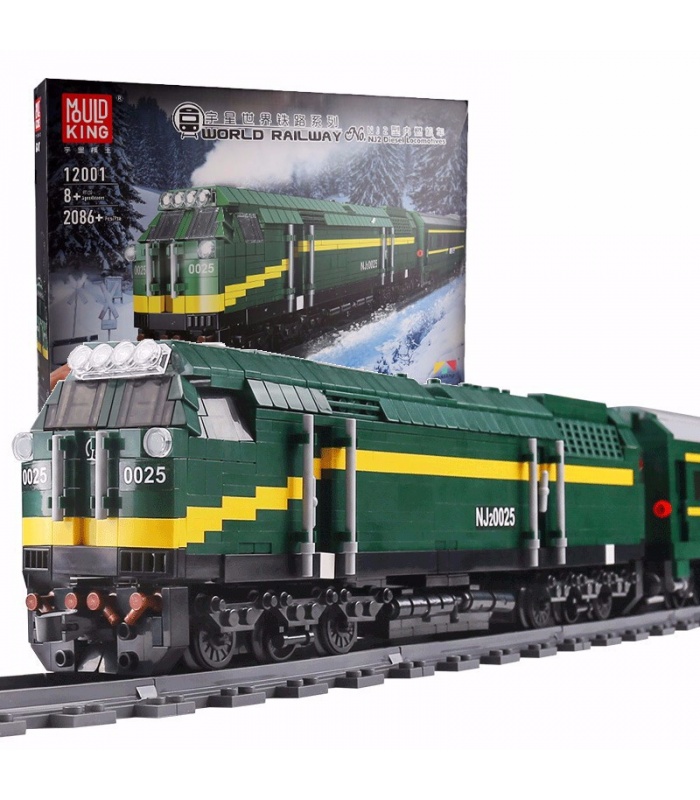 MOULD KING 12001 NJ2 Diesel Locomotives Remote Control Building Blocks Toy Set