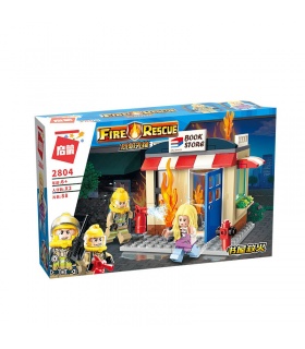 ENLIGHTEN 2804 Bookstore On Fire Building Blocks Toy Set