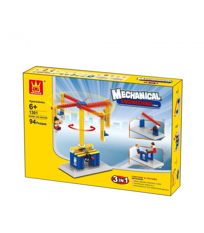 WANGE Mechanical Engineering Carousel 1301 Building Blocks Educational Learning Toy Set