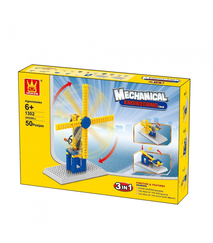 WANGE Mechanical Engineering Windmill 1302 Building Blocks Educational Learning Toy Set