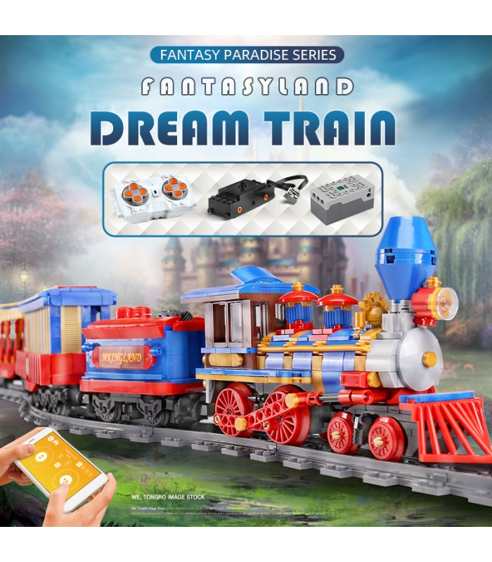 MOULD KING 12004 MKingLand Dream Train Remote Control Building Blocks Toy Set