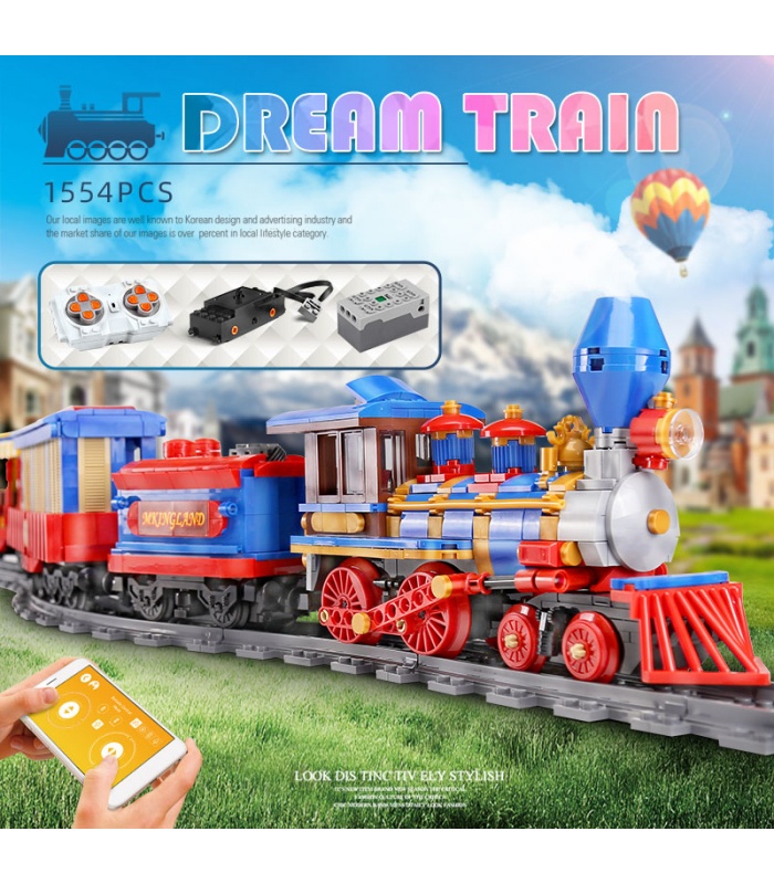 MOULD KING 12004 MKingLand Dream Train Remote Control Building Blocks Toy Set