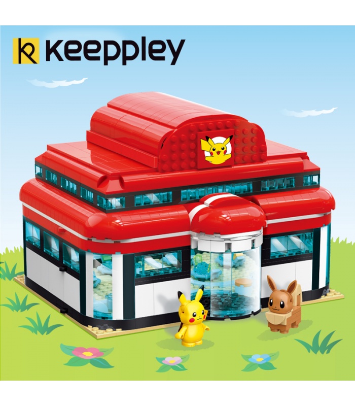 Keeppley Pokemon K20212 Pikachu Pokemon Center Qman 빌딩 블록 장난감 세트