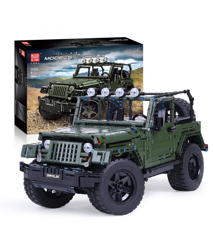 MOULD KING 13124D Army Green Off Road Vehicle Rubicon RC Building Blocks Toy Set