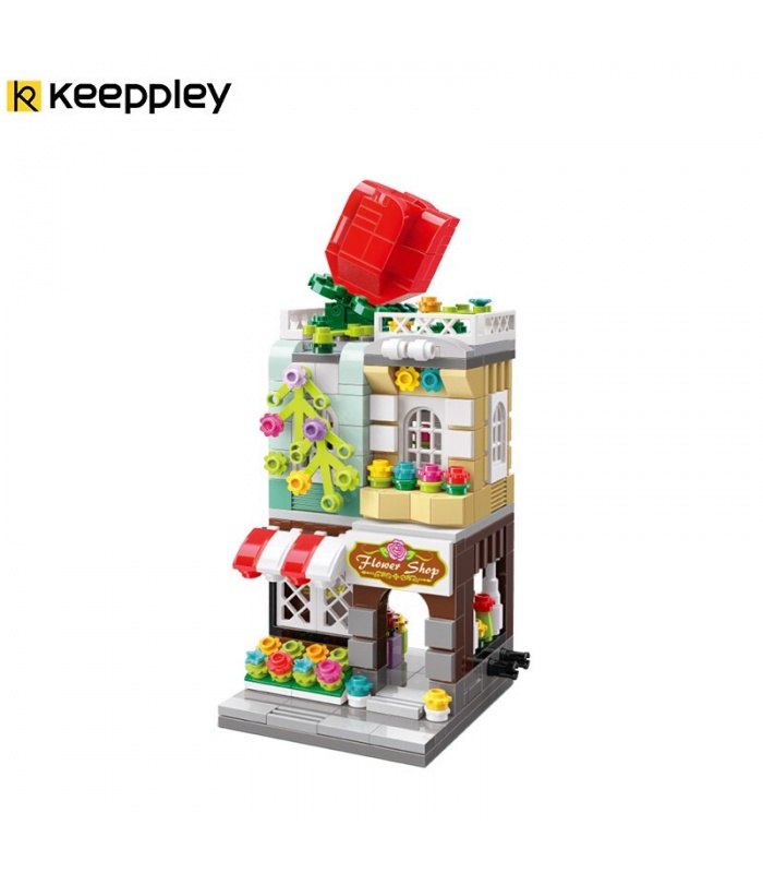 Keeppley City Corner C0104 Red Rose Florist QMAN Building Blocks Toy Set