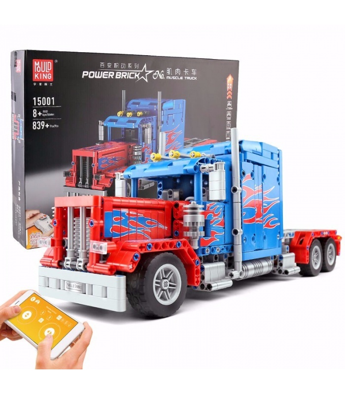 MOULD KING 15001 Peterbilt 389 Muscle Truck Optimus Prime Building Blocks Toy Set