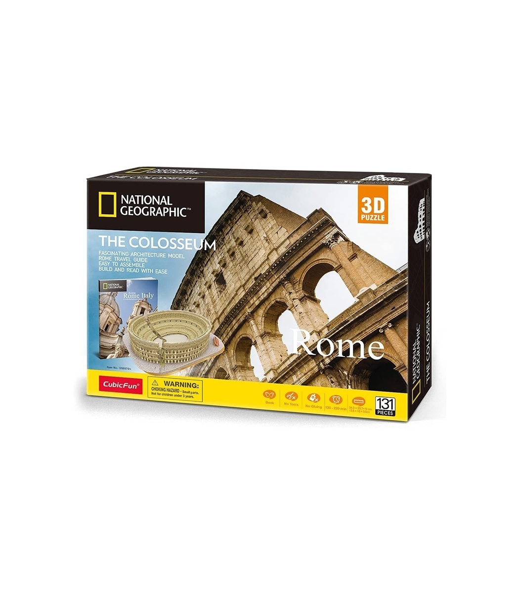 Cubicfun 3D Puzzle Rome Colosseum National Geographic Series DS0976h Model  Building Kits 