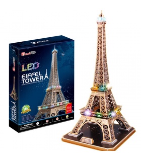 Cubicfun 3D 퍼즐 에펠 탑 L091h LED 조명 모델 빌딩 키트