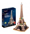 CubicFun 3D 퍼즐 에펠탑 L091h LED 조명 모델 빌딩 키트