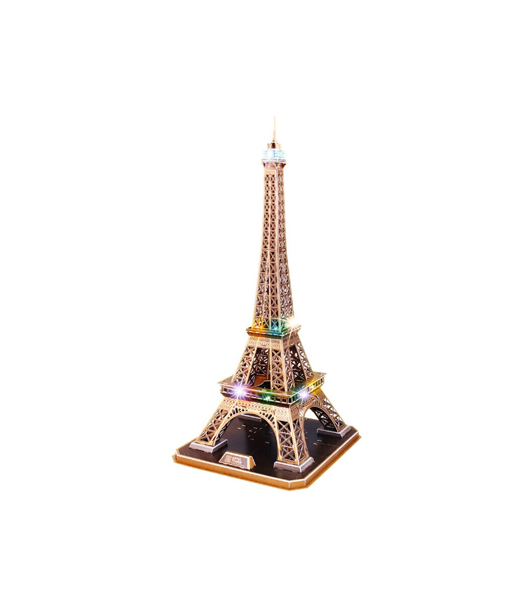 Cubicfun 3D Puzzle Eiffel Tower With LED Model Building Kits - BuildingToyStore.com