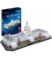 CubicFun 3D 퍼즐 미국 국회 의사당 워싱턴 L193h(LED 조명 포함) 모델 빌딩 키트