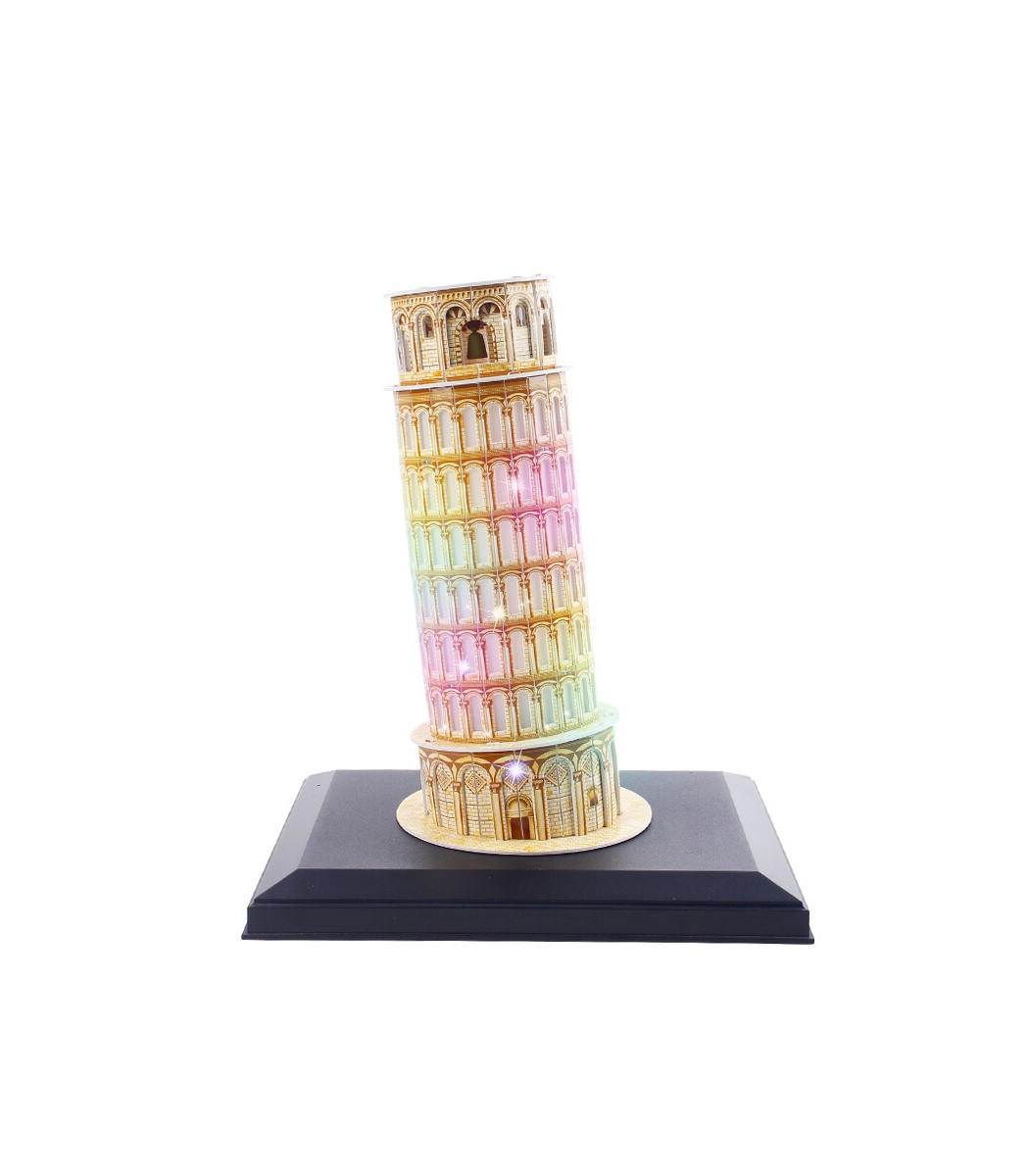 Detailed LED Lighted Architectural Model Leaning Tower of Pisa 