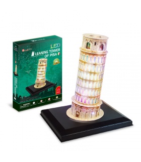 Cubicfun 3D Puzzle Leaning Tower of Pisa L502h With LED Lights Model Building Kitss