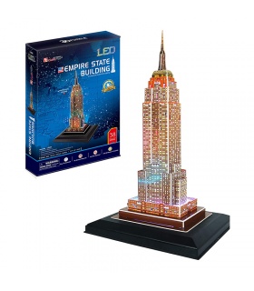 Rompecabezas 3D Cubicfun Empire State Building L503h Con Luces LED de la Construcción de modelos de Kits de