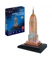 Cubicfun 3D Puzzle Empire State Building L503h With LED Lights Model Building Kits