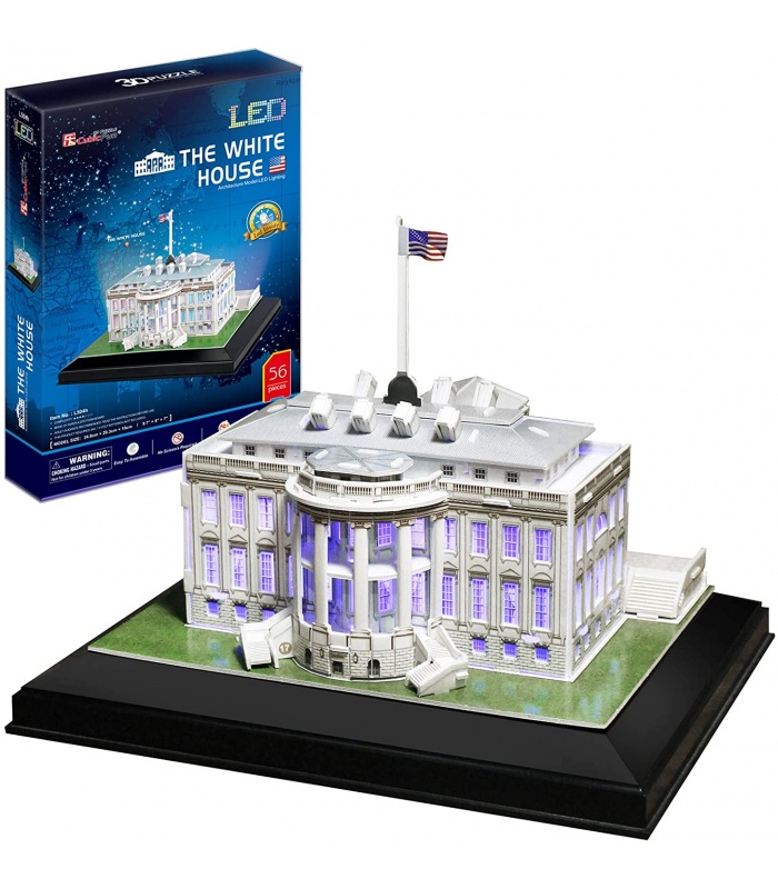 Cubicfun 3D Puzzle Weißes Haus L504h Mit LED-Leuchten Modellbau-Kits