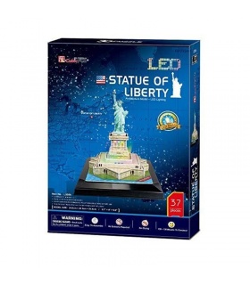 Rompecabezas 3D Cubicfun Estatua De la Libertad L505h Con Luces LED de la Construcción de modelos de Kits de