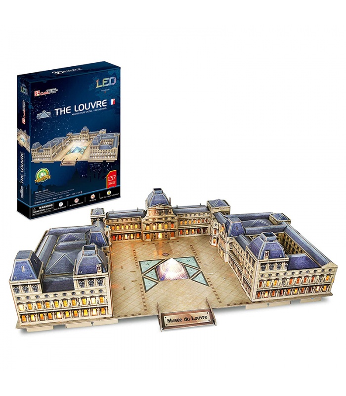 CubicFun 3D Puzzle Der Louvre L517h mit LED-Leuchten Modellbau-Kits