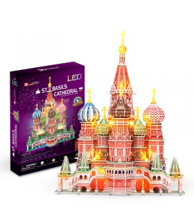 CubicFun 3D Puzzle St Basils Cathedral L519h With LED Lights Model Building Kits