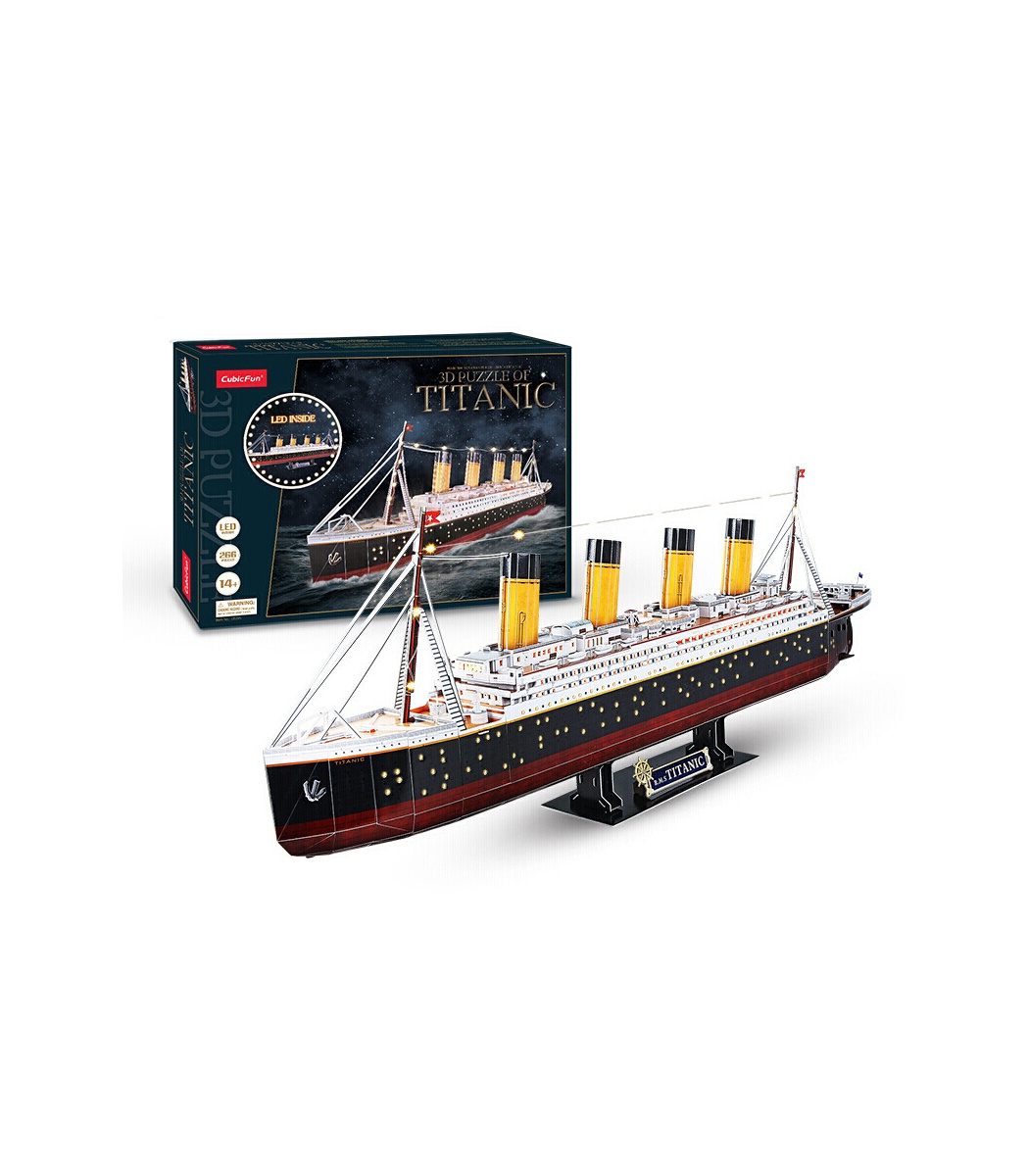 Puzzle 3d - rms titanic led 266 pieces, puzzle