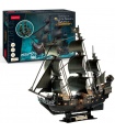 CubicFun 3D Puzzle Large Queen Anne's Revenge Sailboat L522h with LED Lights Model Building Kits