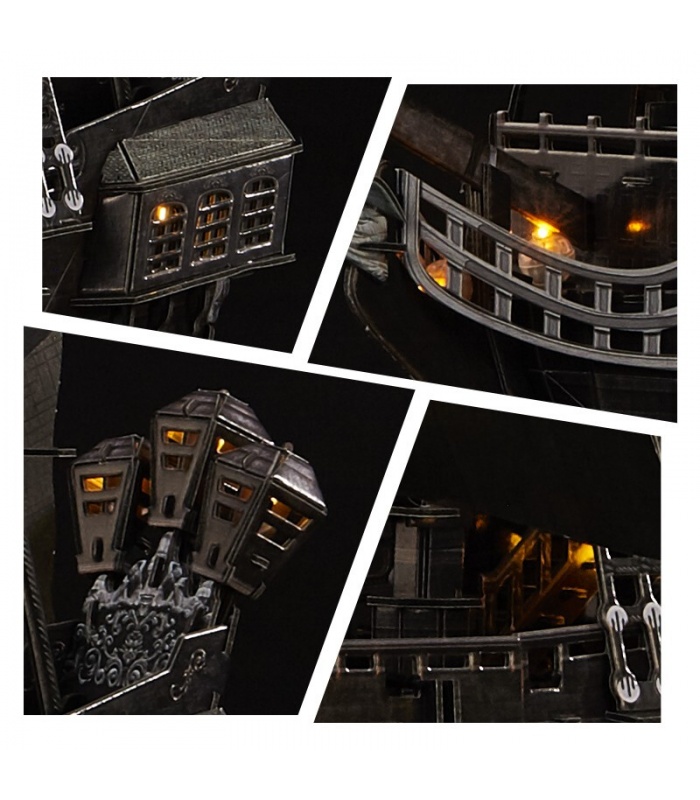 Cubicfun 3D Puzzle Großes Queen Anne's Revenge Segelboot L522h Mit LED-Lichtern Modell