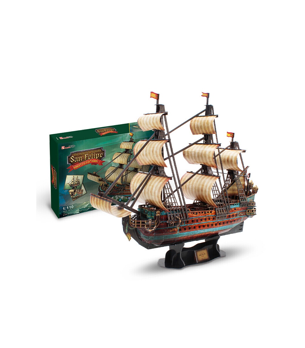 CUBIC FUN 248pcs 1:110 SAN FELIPE Spanish Boat Ship 3D Puzzle Model Building Kit 