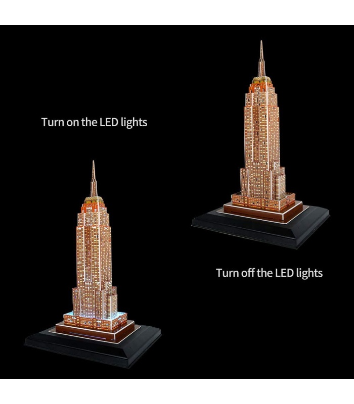 Rompecabezas 3D Cubicfun Empire State Building L503h Con Luces LED de la Construcción de modelos de Kits de