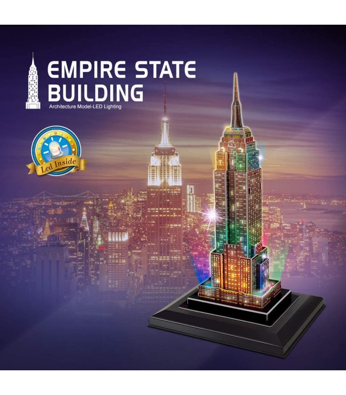 Cubicfun 3D Puzzle Empire State Building L503h With LED Lights Model