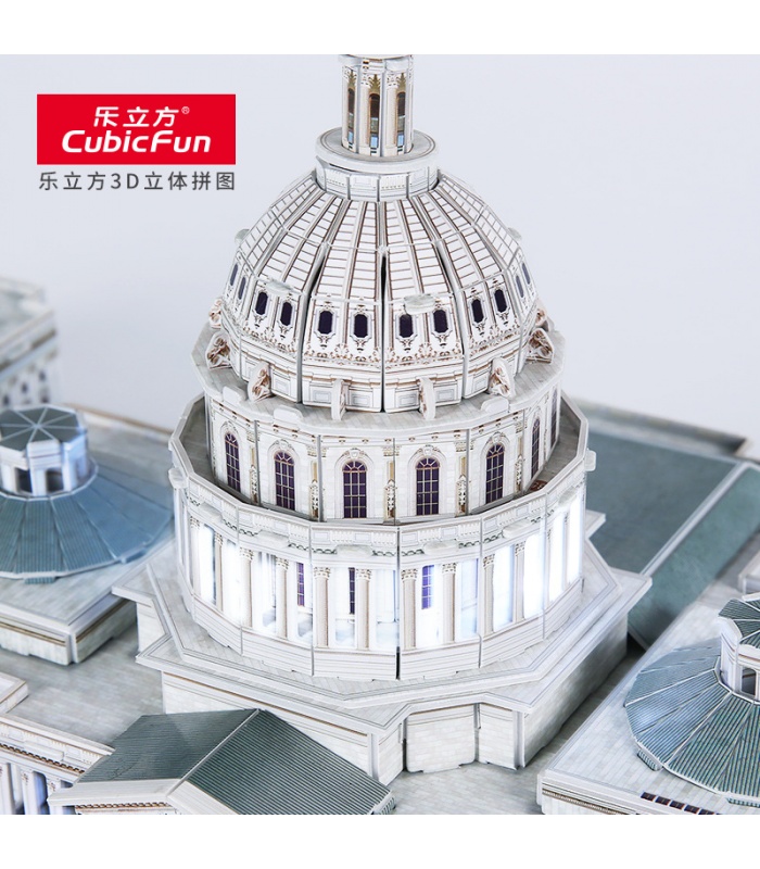 CubicFun 3D Puzzle The US Capitol Washington L193h With LED Lights Model Building Kits