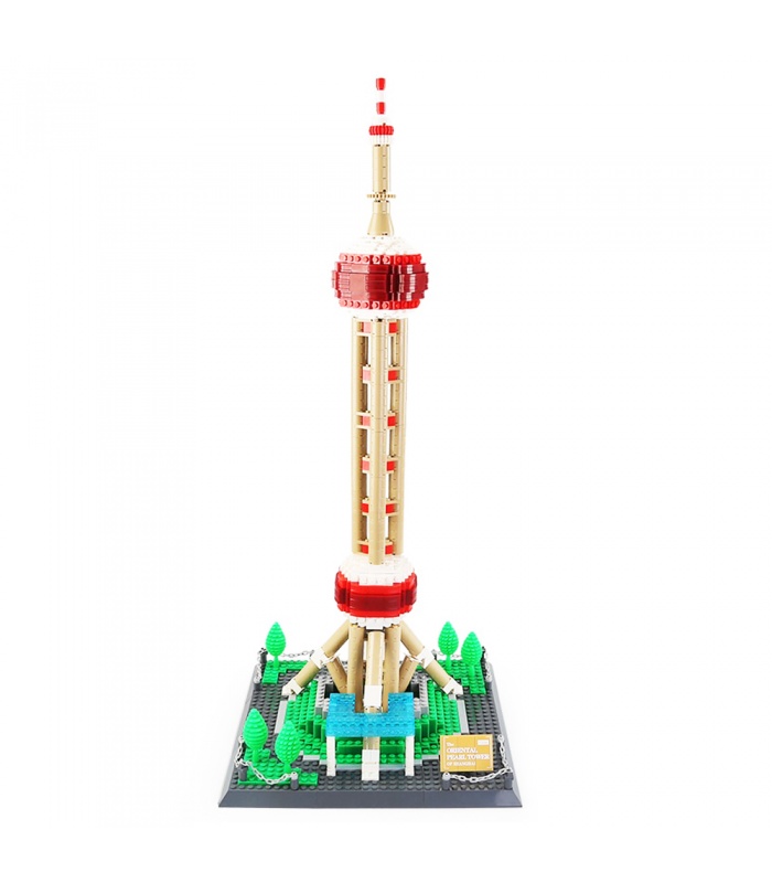 WANGE 유명 건축 동방명주 타워 스테레오 모델 5224 빌딩 블록 장난감 세트