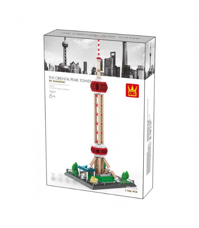 WANGE Berühmte Architektur Oriental Pearl Tower Stereo Modell 5224 Bausteine Spielzeug Set