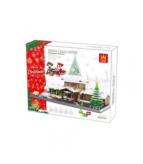 WANGE 산타 클로스 사무실 크리스마스 트리 모델 6218 빌딩 블록 장난감 세트