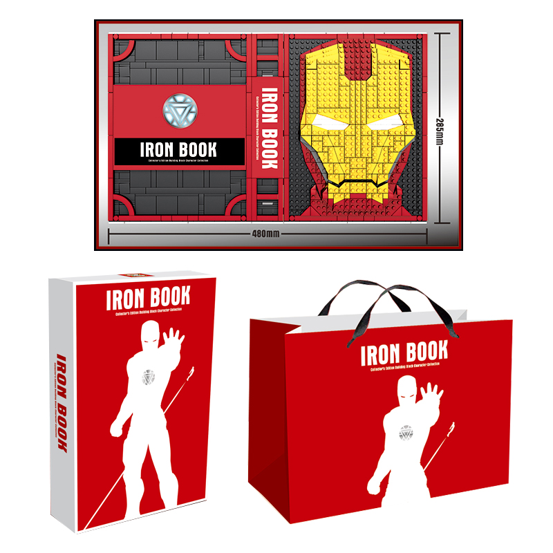 Benutzerdefinierte Iron Man Iron Book Memorial Hall of Armor mit Minifiguren Bausteine Spielzeug-Set 2615 Teile