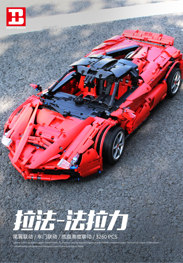 Benutzerdefinierte LaFerrari F150 MOC Bausteine Spielzeug Set 3260 Stück