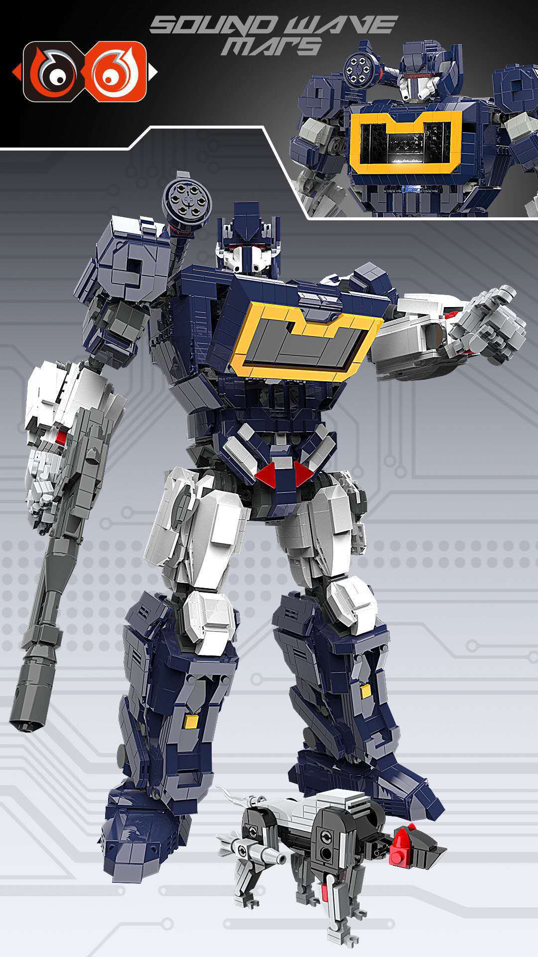 Benutzerdefinierte MOC Soundwave Transforming Bausteine Spielzeug Set 3100 Stück