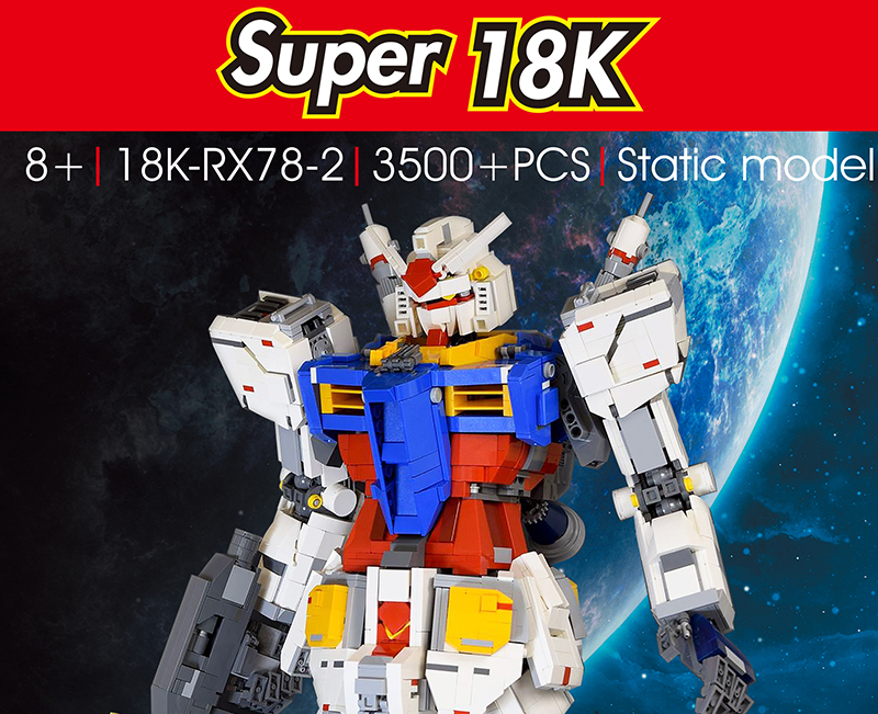 Benutzerdefinierte Super 18k Gundam 1:60 RX78-2 Bausteine Spielzeug Set 3500 Stück