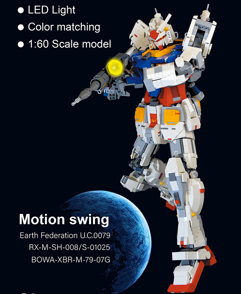 Custom Super 18k Gundam 1:60 RX78-2 Building Bricks Toy Set 3500 Pieces