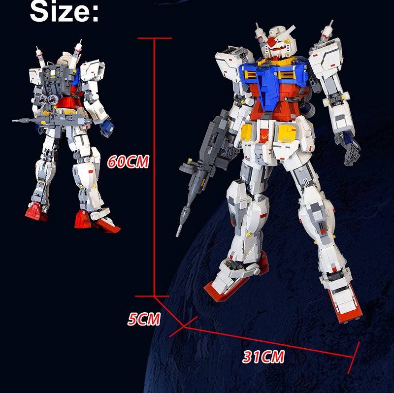 Benutzerdefinierte Super 18k Gundam 1:60 RX78-2 Bausteine Spielzeug Set 3500 Stück